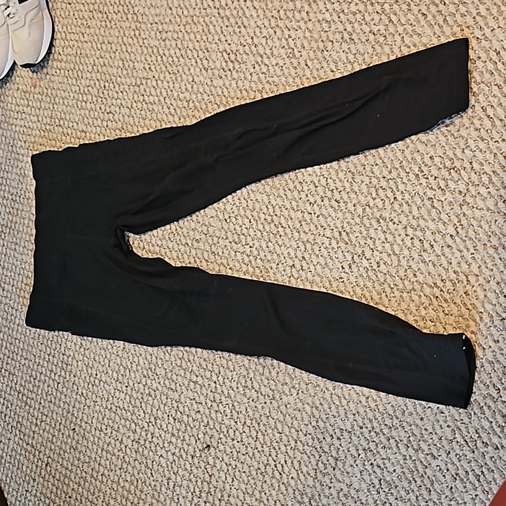 Athleta moto ribbed black leggings small media pockets
